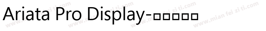 Ariata Pro Display字体转换